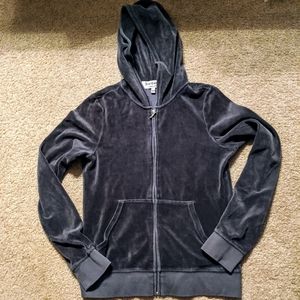 Juicy Couture velour dark grey zip up hoodie